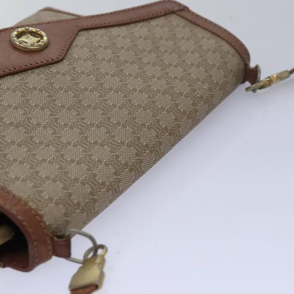 CELINE Macadam Canvas Shoulder Bag Beige - Picture 6 of 13